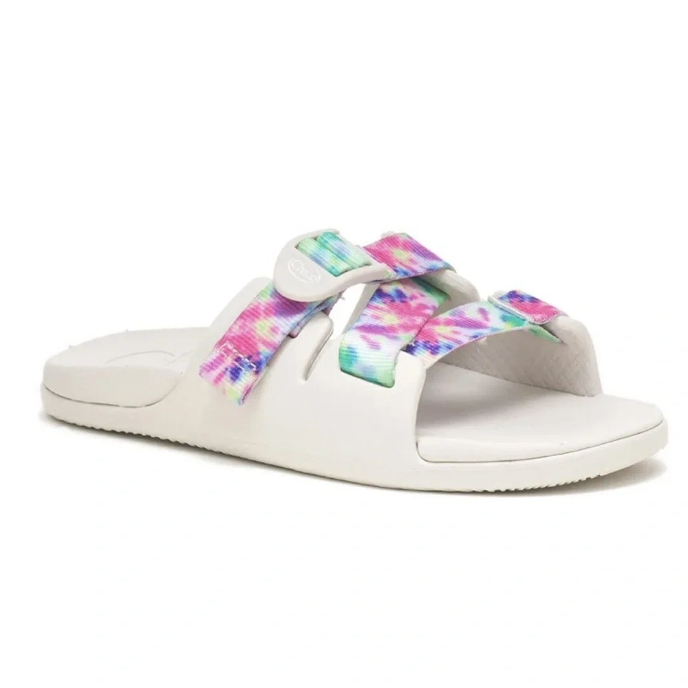 Chaco Kids Girls Chillos Slide Sandals Light Tie Dye Size 1